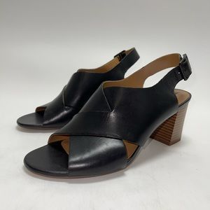 Clark’s ladies heel black leather sandal size 9.5